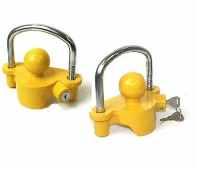 $33.19 • Buy 2 Trailer Lock Coupler Tongue Set Keyed Alike Universal Hitch Ball Towing Travel