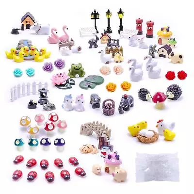 Selected 100 Pcs Fairy Garden Accessories Fairy Garden Kit Miniature Figurines M • $24.51