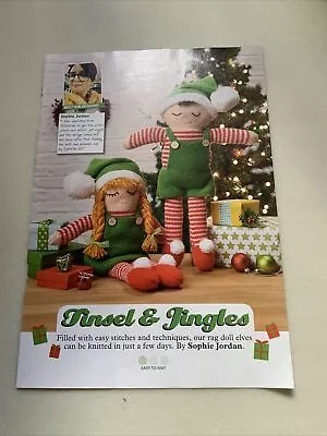 Easy Tinsel & Jingles Christmas Rag Doll Elves Soft Toy Knitting Pattern • £2.49