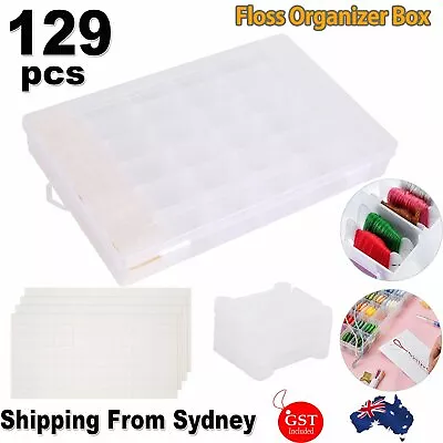 129Pcs Set Embroidery Floss Cross Stitch Organizer Storage Box Thread Bobbins AU • $18.69