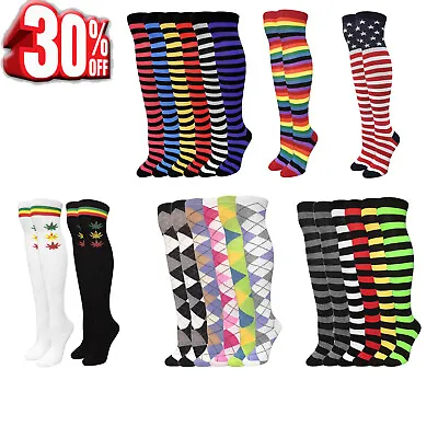 £18.98 • Buy Women Tube Fashion Colorful Over The Knee Socks Warm Stocking Leg Warmer