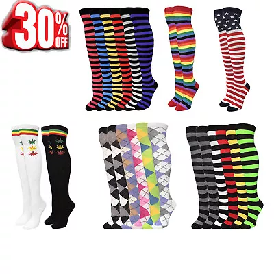 £10.39 • Buy Women Tube Fashion Colorful Over The Knee Socks Warm Stocking Leg Warmer