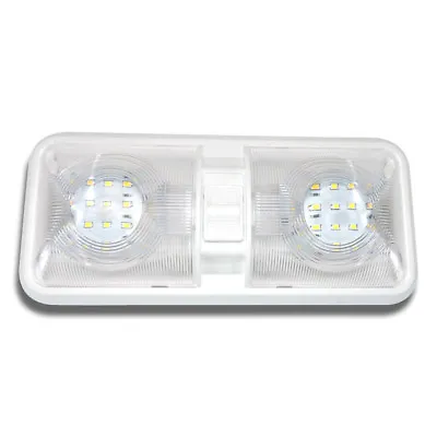 New RV LED 12v Double Dome Light Ceiling Fixture Camper Trailer Marine Motorhome • $12.99