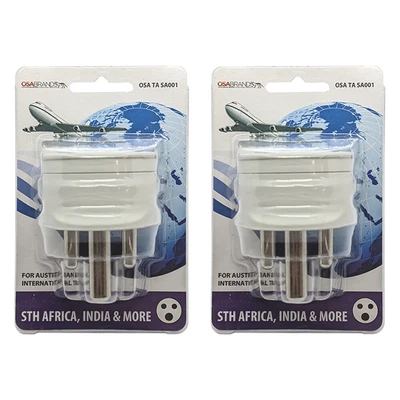 $24 • Buy 2x Osa Brands Travel Adaptor Plug Pin AU/NZ To South Africa//Sri Lanka/India 10A