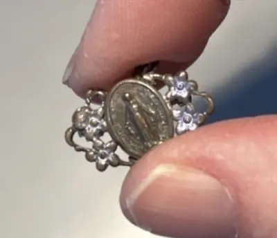 Antique Tiny Small Miraculous Mary Pin Holy Mary Pray For Us • $9.99