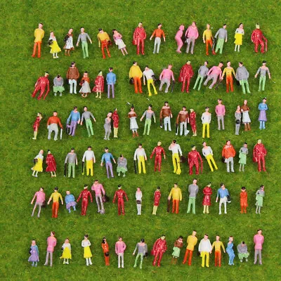 P150 100pcs Model Trains 1:150 Painted Figures N Scale People Standing Seated • £6.99