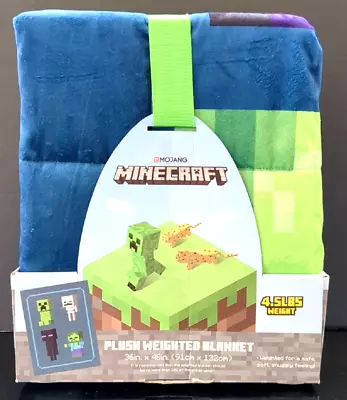 SOFT PLUSH New Minecraft MOB Weighted Heavy Blanket 36x48  4.5LB Creeper Zombie • $49.99