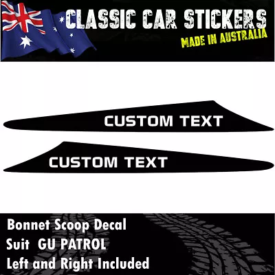 Custom Text BONNET SCOOP STICKER DECAL SUITS TD NISSAN GU PATROL UTE  • $18