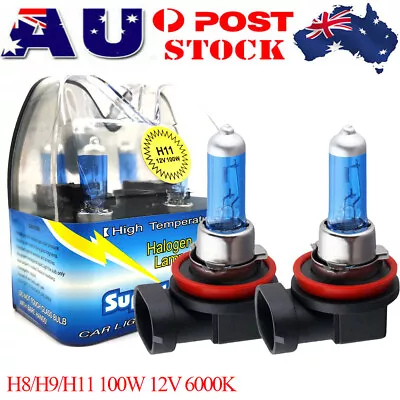 H8/H9/H11 Halogen Headlight Bulb HID LED 6000K 100W Globes Replace Philips Osram • $23.89