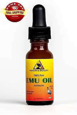 $5.09 • Buy EMU OIL AUSTRALIAN ORGANIC TRIPLE REFINED 100% PURE 0.5 OZ With GLASS DROPPER
