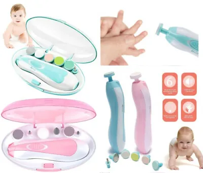 Electric Baby Nail File Kit Clippers Trimmer Toddler Toes Trim Nails Polish Care • £6.95