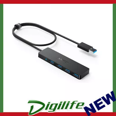 $35 • Buy Anker 4-Port USB 3.0 Hub, Ultra-Slim Data USB Hub With 2 Ft Extended Cable 