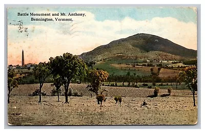 Bennington VT Vermont Battle Monument & Mt. Anthony Postcard Posted 1917 • $6.78