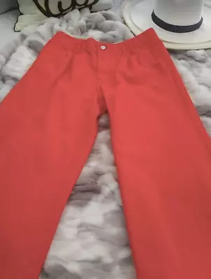 Jeans J BRAND Wide Leg Orange Med. Rise Pants W/tonal Belt Size 27 Cotton Denim • $44