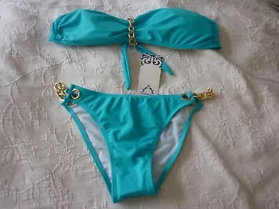 Strapless Removable Cup Pads Non Wired Chain Bikini Size 10 • £3.99