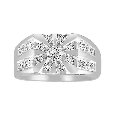 Men's 10K White Gold Natural Diamond Fashion Ring Band 1 Ct • $2682.02