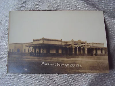 Mexico RPPC Postcard Mexican Revolution Maderos Headquarters Divided Unposted • $14.99