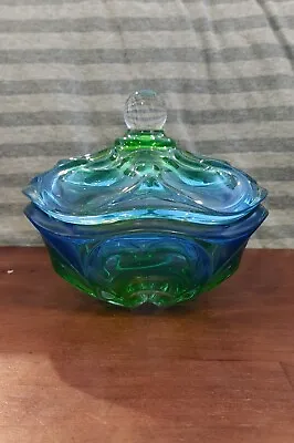 Mikasa Royal Symphony Art Glass Lidded Candy Dish • $28