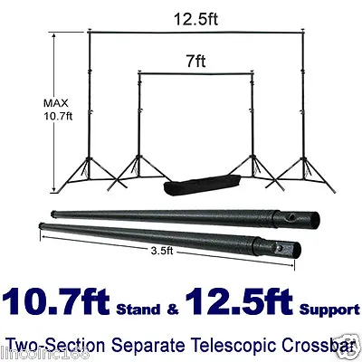 10.7 X 12.5 Ft Photography Background Backdrop Stand Steel Support Studio Kit • $79.99