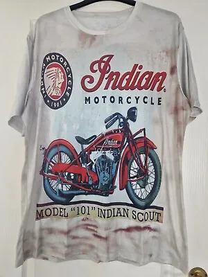 Unisex Indian Motorbike T Shirt Sizes XXXL  Grey Blue Red White In Colour • £11.50