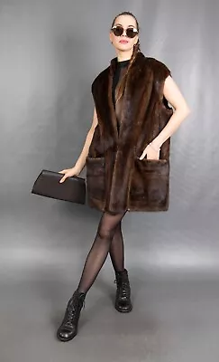 3607 Super Elegant Real Mink Coat Luxury Fur Jacket Vest Beautiful Look Size Xl • $122.50