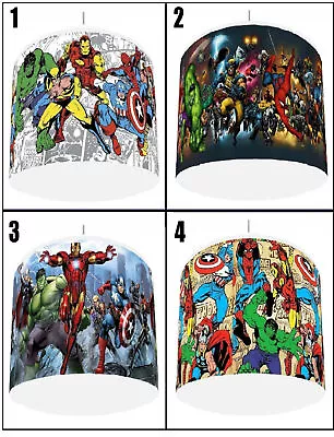 MARVEL AVENGERS SUPERHERO Kids Bedroom Light Shade 8  OR 10   4 DESIGNS Free P&P • £16.95