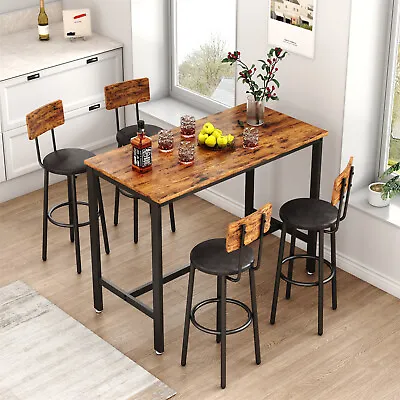 3/5 Piece Bar Table Set Counter Height Dining Kitchen Pub Table With Bar Stools • $249.99