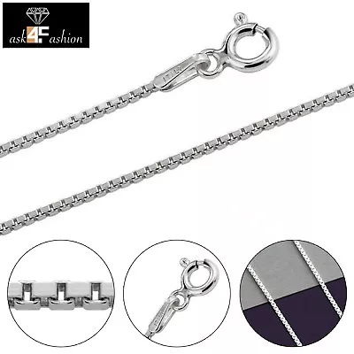 Mens Womens 10K Real White Gold Box 1MM Italian Chain Necklace 16  - 24  • $140