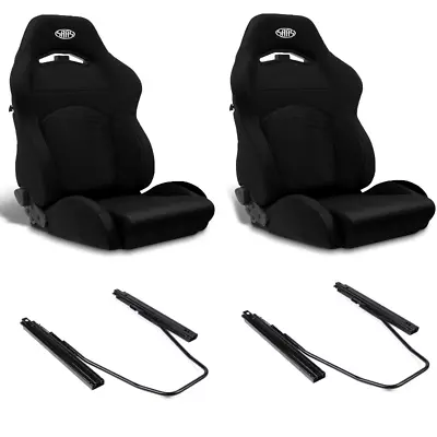 SAAS GT Seats (2) With Sliders Dual Recline Black/Black ADR Compliant • $860