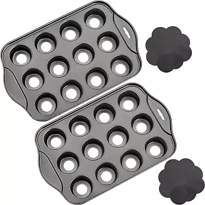 Tosnail 2 Pack 12 Cavity Mini Cheesecake Pan With Removable Bottom • $34.92