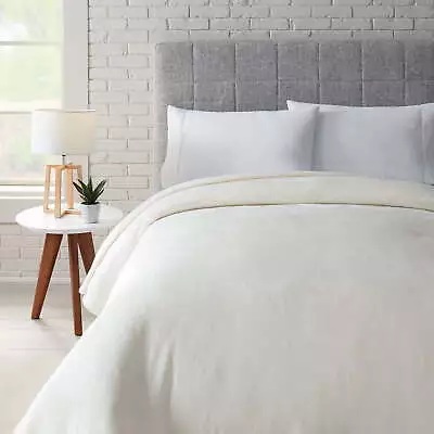 Better Homes&Gardens Luxury Velvet Plush Blanket King Solid Off-White Adult/Teen • $27