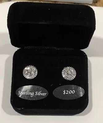 R H Macy & Co Fine Jewelry Diamond Sterling Silver Post Earrings 1/10 CTTW ❤️ • $49.99