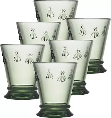 La Rochere Napoleon Bee Tumblers Set Of 6 - 9 Oz | Green Glass Tumbler W/ The... • $137.59