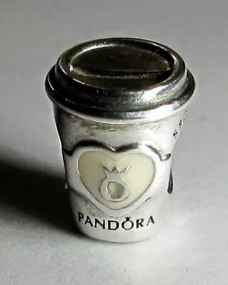 Authentic Pandora Sterling Silver Take A Break Coffee Cup Charm Bead #797185EN16 • £23.14