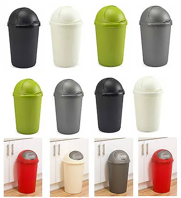 30L & 50L Plastic Bullet Bin Kitchen Office Home Rubbish Waste Dustbin Flap Lid • £9.79