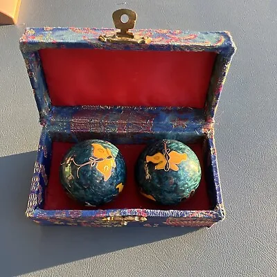 Chinese/Asian  Metal Balls -  Meditation Relaxation Stress Relief With Case • $15