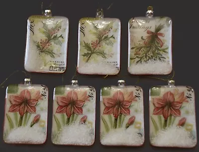 Vintage Christmas Floral Snow Hanging Ornament Snow Globe Mistletoe Garden Decor • $24.99