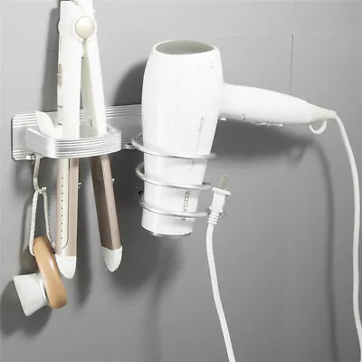 Hair Dryer Rack Wall Mount Stand Holder Bathroom Towel Hook Storage Barber Shelf • $16.49