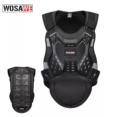 WOSAWE Motocross Body Armour Protection Motorbike Jacket Chest Back Body Armor • $37.31