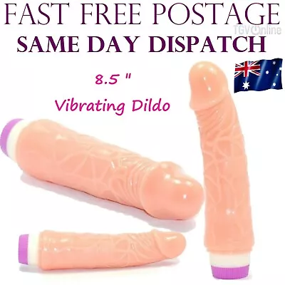 1 X Realistic 8.5  Inch G-spot Dildo Vibrator Adult Sex Toy Massager Flesh Dong • $25.95