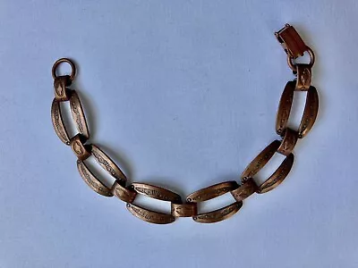 Vintage Southwestern Style Copper Embossed Rectangular Link Bracelet • $8.95