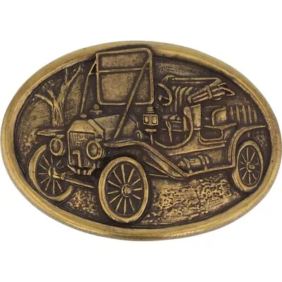 Antique Automobile Buggy Model A Ford Classic Car 1980s Vintage Belt Buckle • $20