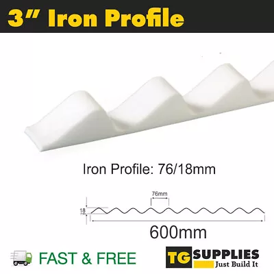 8/3 Iron Profile Eaves Fillers 76/16mm Insert Corrugated Roofing Sheet Filler • £10.99