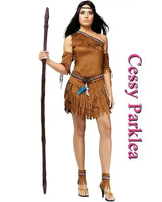 W-P3-4 Pocahontas Native American Indian Wild West Fancy Dress Party Costume • $28.83