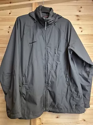 MAMMUT DryTech Mens Rain Jacket Grey Hooded 2XL • £69.95