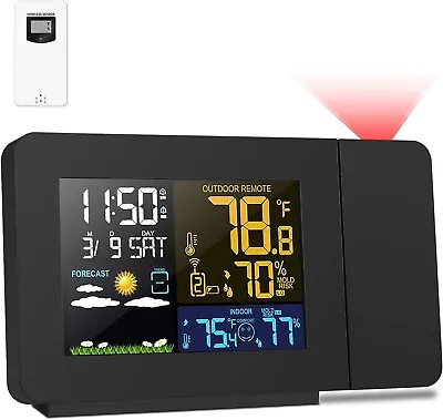 Weather Station & Projection Alarm Clock With Outdoor Sensor • £11.99