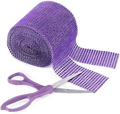 £2.10 • Buy Diamante Sparkle Effect Mesh Ribbon Trimming - Purple - Cakes, Bridal, Craft