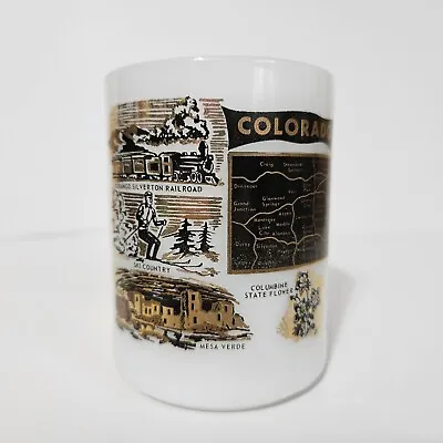 Federal Milk Glass Colorado Tourism Souvenir Coffee Mug Vintage  • $12.20