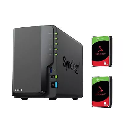 Synology DS224+ 16TB 12TB 8TB 4TB HDD's 3.5  NAS Diskstastion Solution KIT. • £619.99