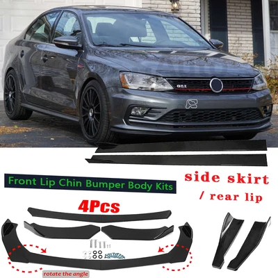$80.75 • Buy Glossy Black Front Bumper Spoiler Body Kit / Side Skirt /Rear Lip For VW 	Jetta